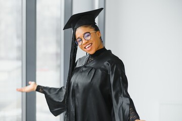 A pretty african american woman graduate
