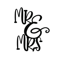 Mr and mrs cake topper. Hand lettering