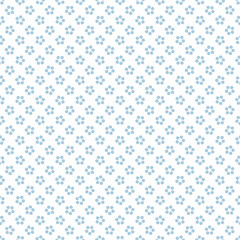 Endlosmuster Gedrehte Blumen Aus Punkten Retroblau Weiß
