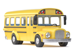 Fototapeta na wymiar School bus on white background 3d rendering