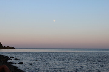 Evening sunset on the sea