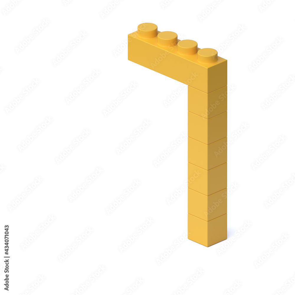 Poster building blocks font 3d rendering number 1