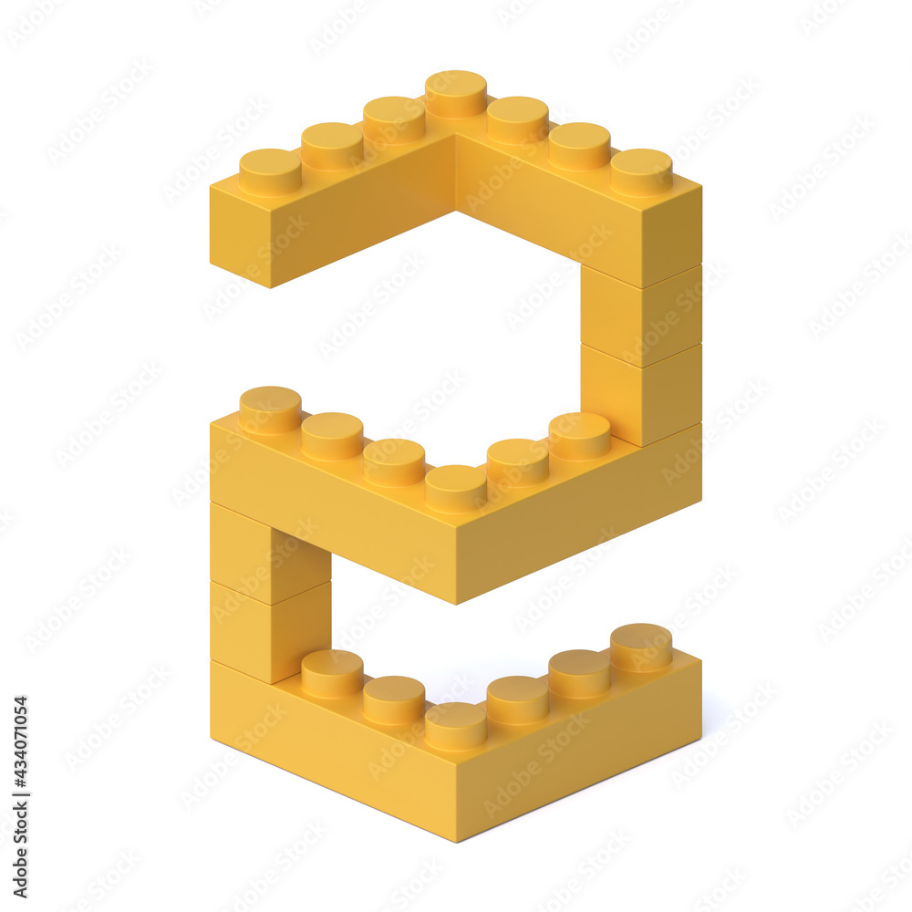 Fototapete building blocks font 3d rendering number 2