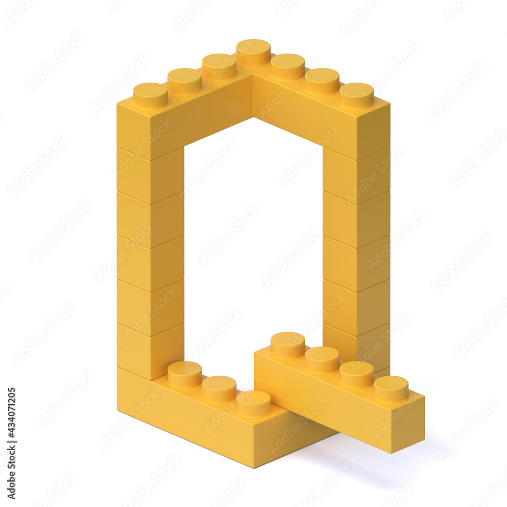 Fototapete building blocks font 3d rendering letter q