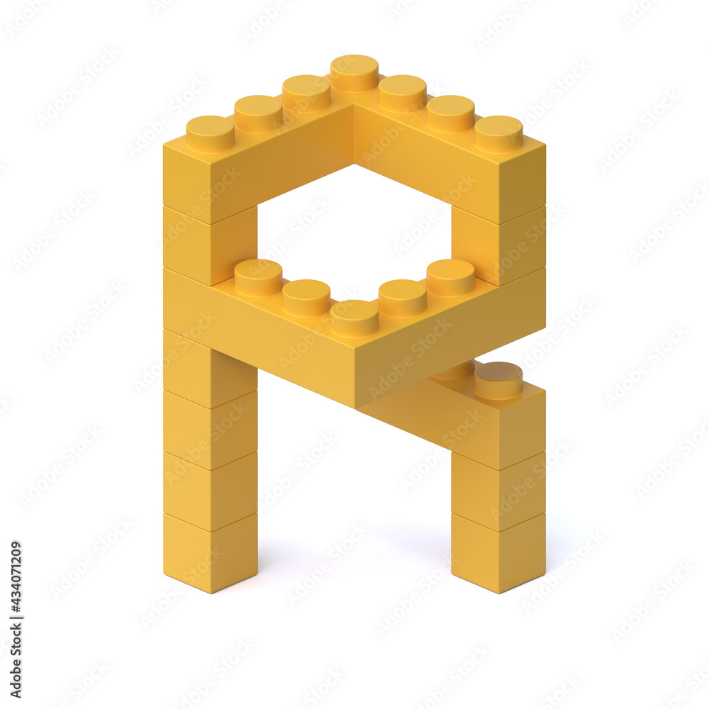 Fototapete building blocks font 3d rendering letter r