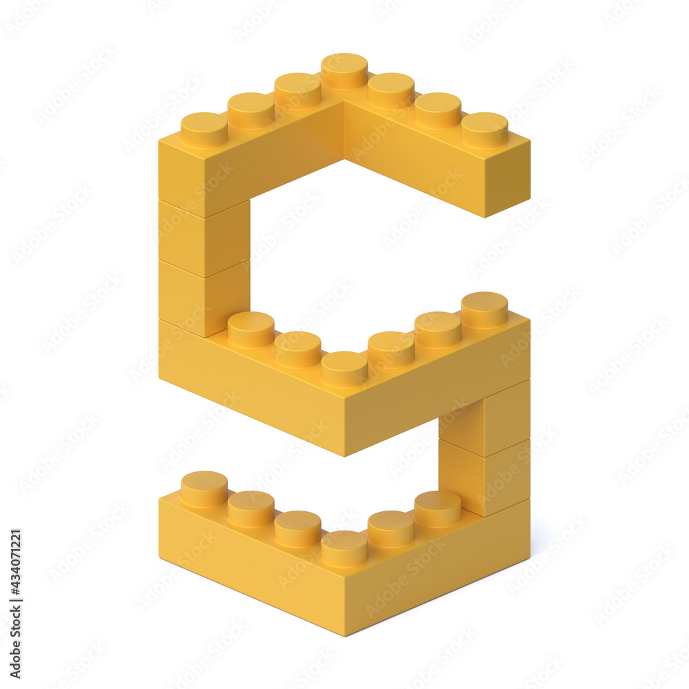 Poster building blocks font 3d rendering letter s