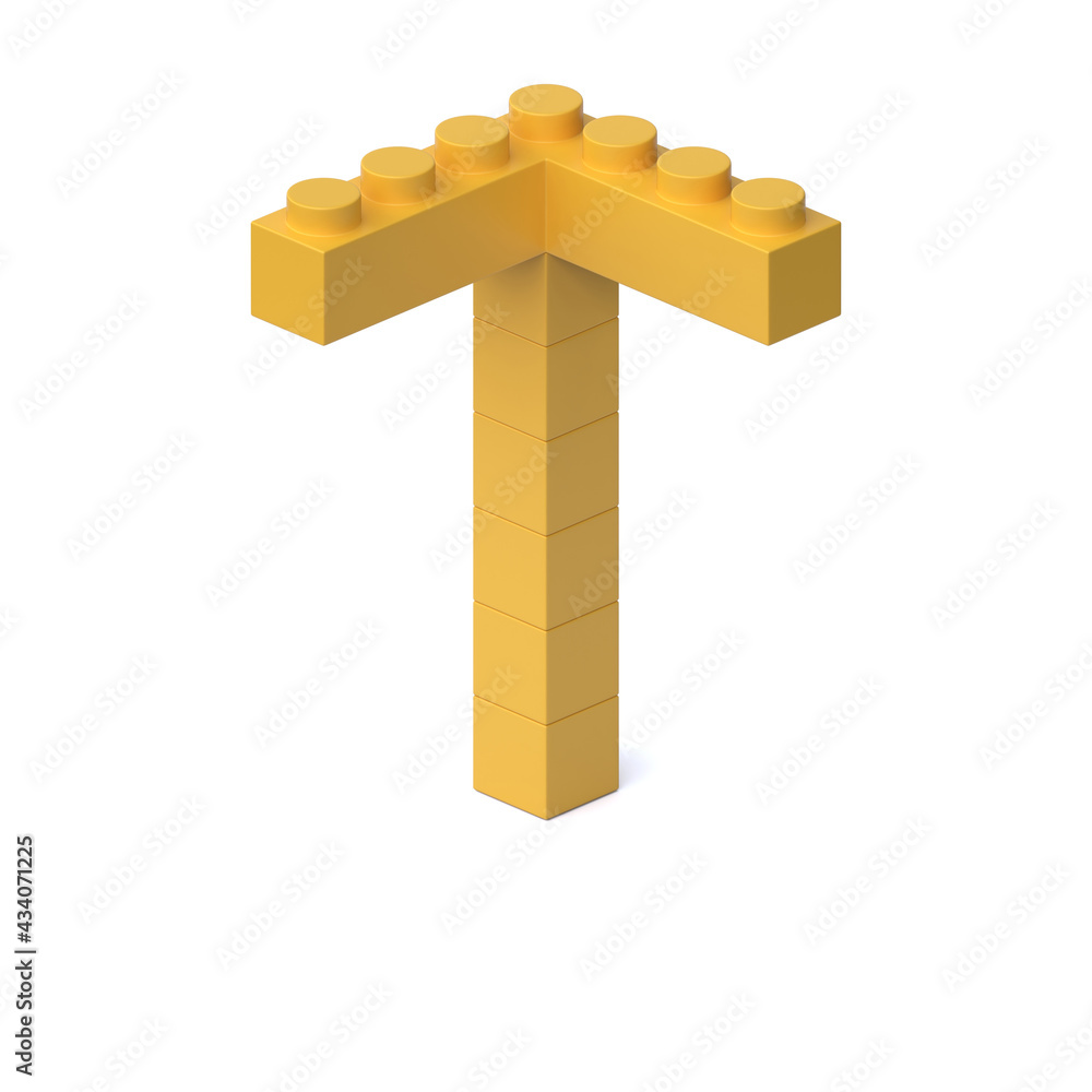 Fototapete building blocks font 3d rendering letter t