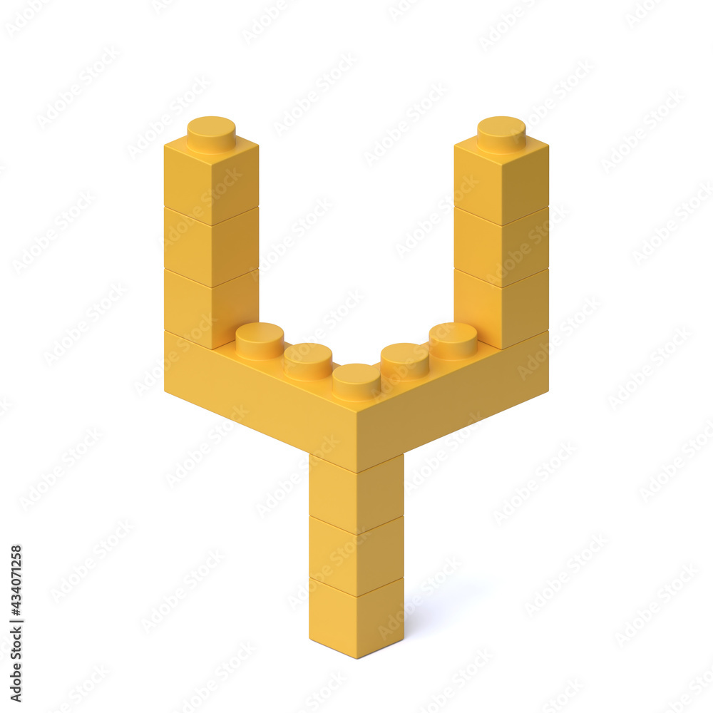 Fototapete building blocks font 3d rendering letter y