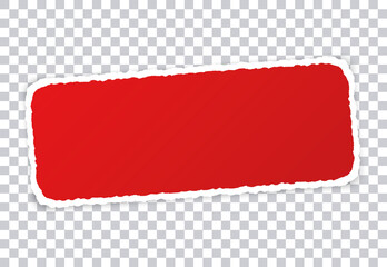 vector red torn paper banner with ripped edges with space for your text on transparent background	