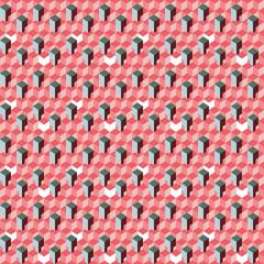 3D big and small Cubes seamless vector pattern. Colourful geometric texture with tiled boxes. Great for interior design, wallpaper, wrapping paper and stationery.