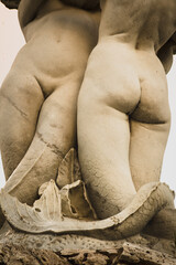 Vertical shot of naked women sculpture by Lola Mora at Las Nereidas Fountain in Buenos Aires