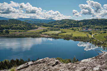 lake and mountains
