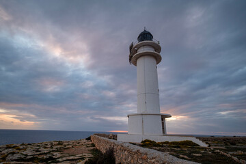 Naklejka premium Cape Barberia Lighthouse, Formentera, Pitiusas Islands, Balearic Community, Spain
