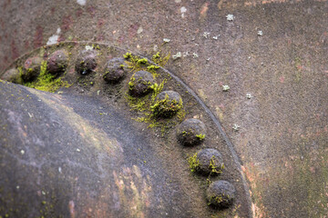 Rusty industrial trash abandoned in the nature