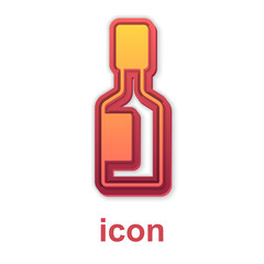 Gold Tabasco sauce icon isolated on white background. Chili cayenne spicy pepper sauce. Vector