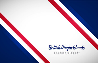 Happy constitution day of British Virgin Islands. Brush flag on shiny black background