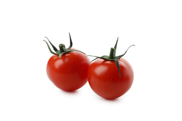 Fresh cherry tomatoes isolated on white background