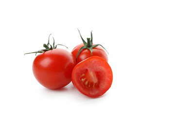 Fresh cherry tomatoes isolated on white background