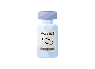 small bottle of vaccine with fictional label