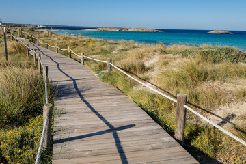 Fototapeta na wymiar Illetes beach, Formentera, Pitiusas Islands, Balearic Community, Spain