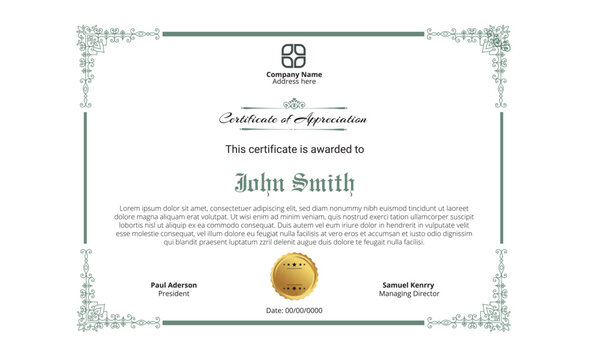 Certificate of Appreciation Template