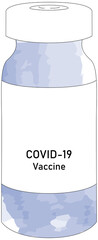 Vector 3d Realistic Bottle of COVID-19 Coronavirus Vaccine Icon Closeup Isolated on White Background. Drug Ampoule Design Template, Clipart, Mockup. Vaccination concept. Front View