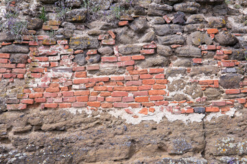 Background old and rotten brick wall