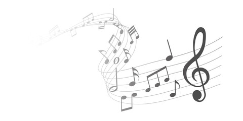 vector sheet music - musical notes melody on white background
