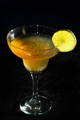 Almond Cocktail on black background