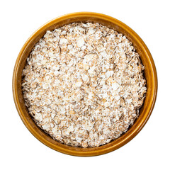 instant wholegrain cereals flakes in bowl cutout