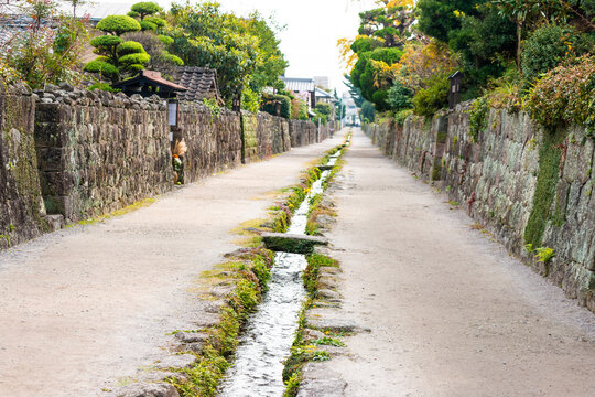 The samurai district of Teppo-machi, Especially nice is the old water canal in the middle of the street.