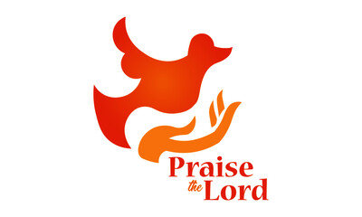 Praise the Lord, Pentecost Sunday Special Design for print or use as poster, card, flyer or T Shirt