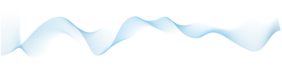 abstract vector blue colored wave lines on white background