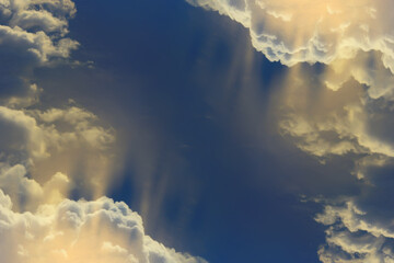 Dramatic clouds sky background paradise sunset landscape