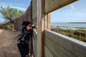 bird watching in Estany Pudent, Formentera, Pitiusas Islands, Balearic Community, Spain
