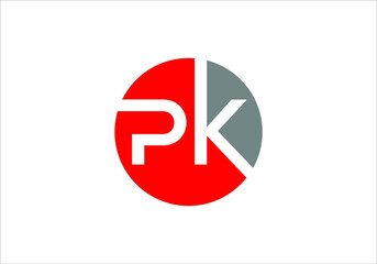 this is a creative text PK logo icon