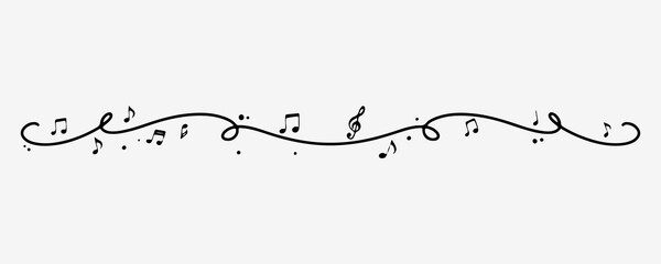 Hand drawn music dividers. Hand drawn music divider in doodle style. Drawn shapes doodle. Handdrawn decorative art shape. Vector EPS 10 © nichosi