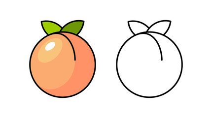 Peach icon. Isolated on White background