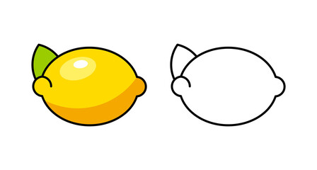 Lemon icon. Isolated on White background