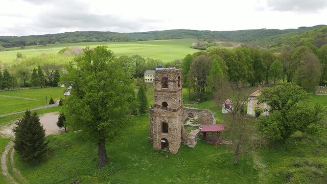 A view of the Basilica Monastery in the village of Krasny Brod in Slovakia