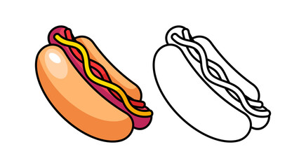 Hot dog icon. Isolated on White background