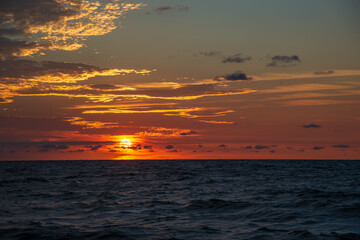 Bright colorful orange sunrise