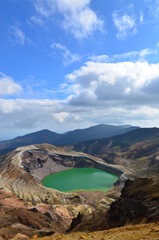 Crater lake of Mt.Zao in Japan