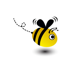 modern flying bee logo template design vector in isolated white background