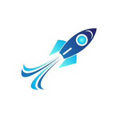 rocket logo template design vector in isolated white background