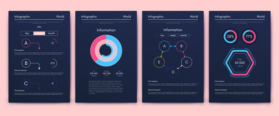 Modern infographic vector elements for business brochures. Use in website, corporate brochure, advertising and marketing..