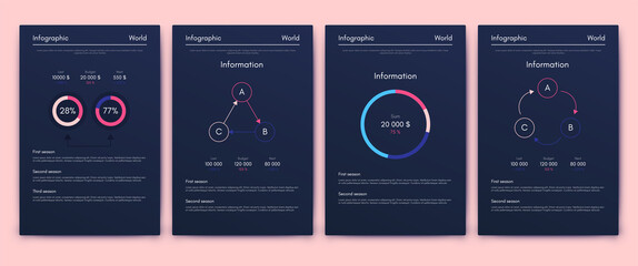 Modern infographic vector elements for business brochures. Use in website, corporate brochure, advertising and marketing..