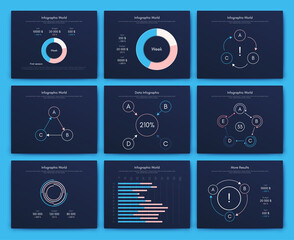 Modern infographic vector elements for business brochures. Use in website, corporate brochure, advertising and marketing..
