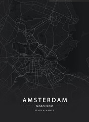 Map of Amsterdam, Netherlands