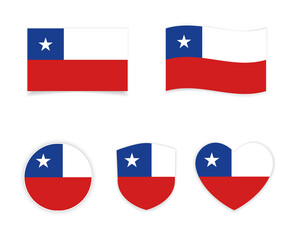 chile national flag - obrazy, fototapety, plakaty